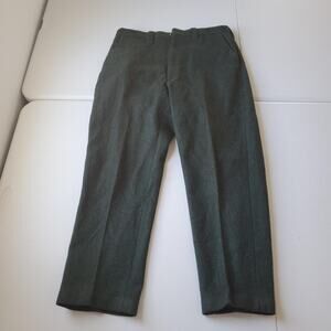 Vintage Northway Pants Mens 35x27 Green Heavy Wool Water Repellent Workwear